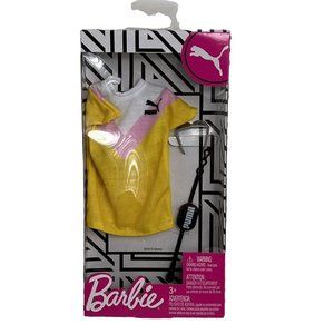 Barbie Mattel Puma Fashion Pack Tennis Dress Puma Fanny Pack Yellow Pink New